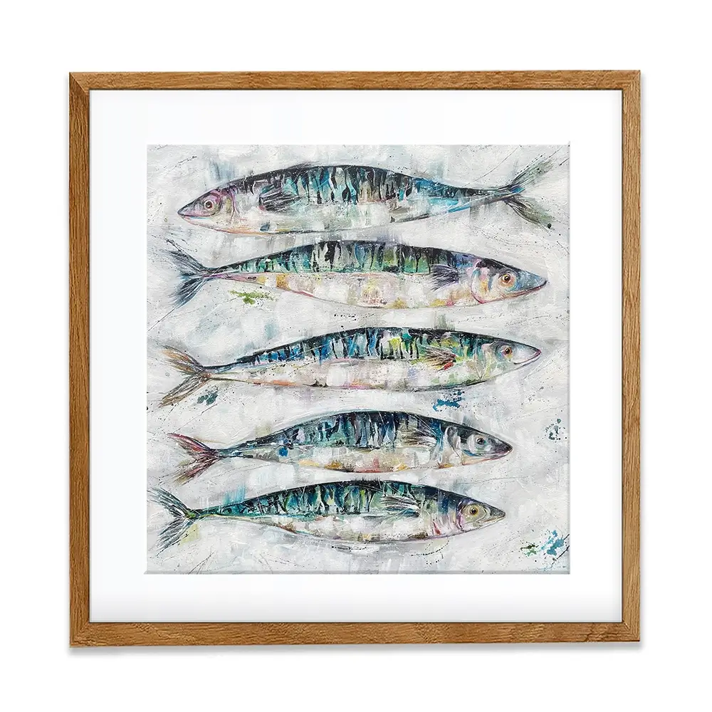 5 Fish Square Framed Art Print 5 Fish Square Framed Art Print wall art product Nicola Jane Rowles