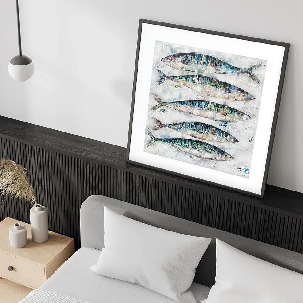 5 Fish Square Framed Art Print 5 Fish Square Framed Art Print wall art product Nicola Jane Rowles