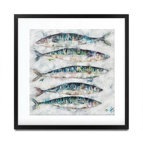5 Fish Square Framed Art Print 5 Fish Square Framed Art Print wall art product Nicola Jane Rowles