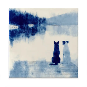 BROUILLON Impression sur toile carrée surdimensionnée