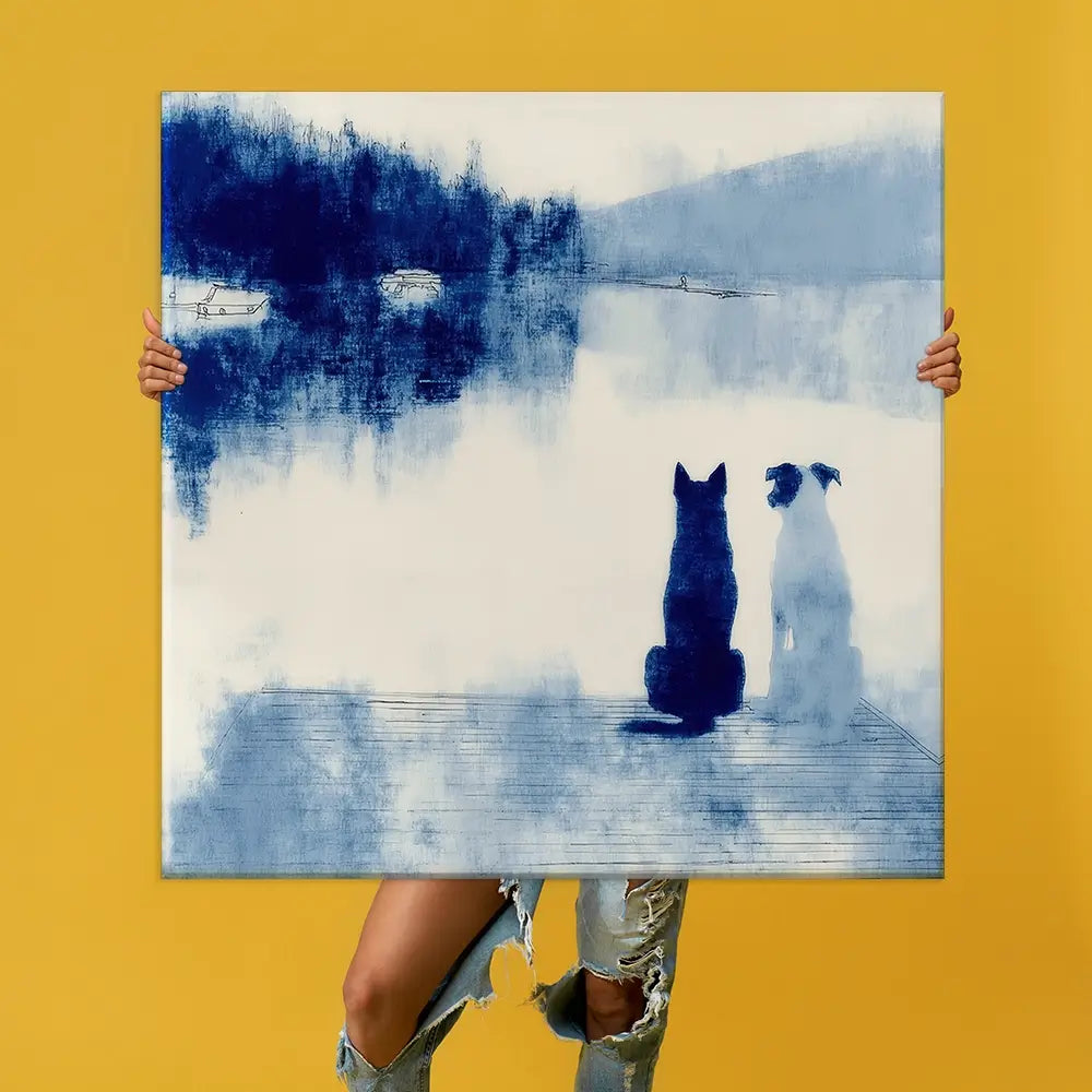 BROUILLON Impression sur toile carrée surdimensionnée