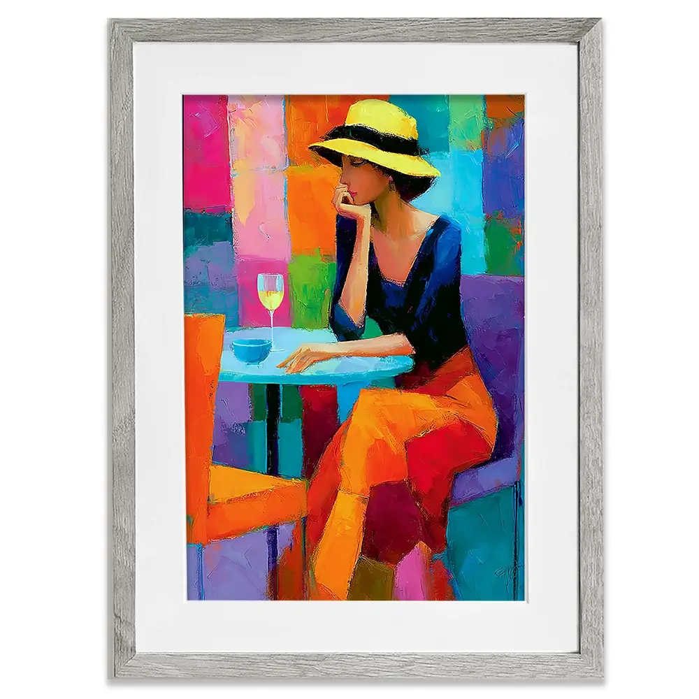 Cafe Woman Framed Art Print