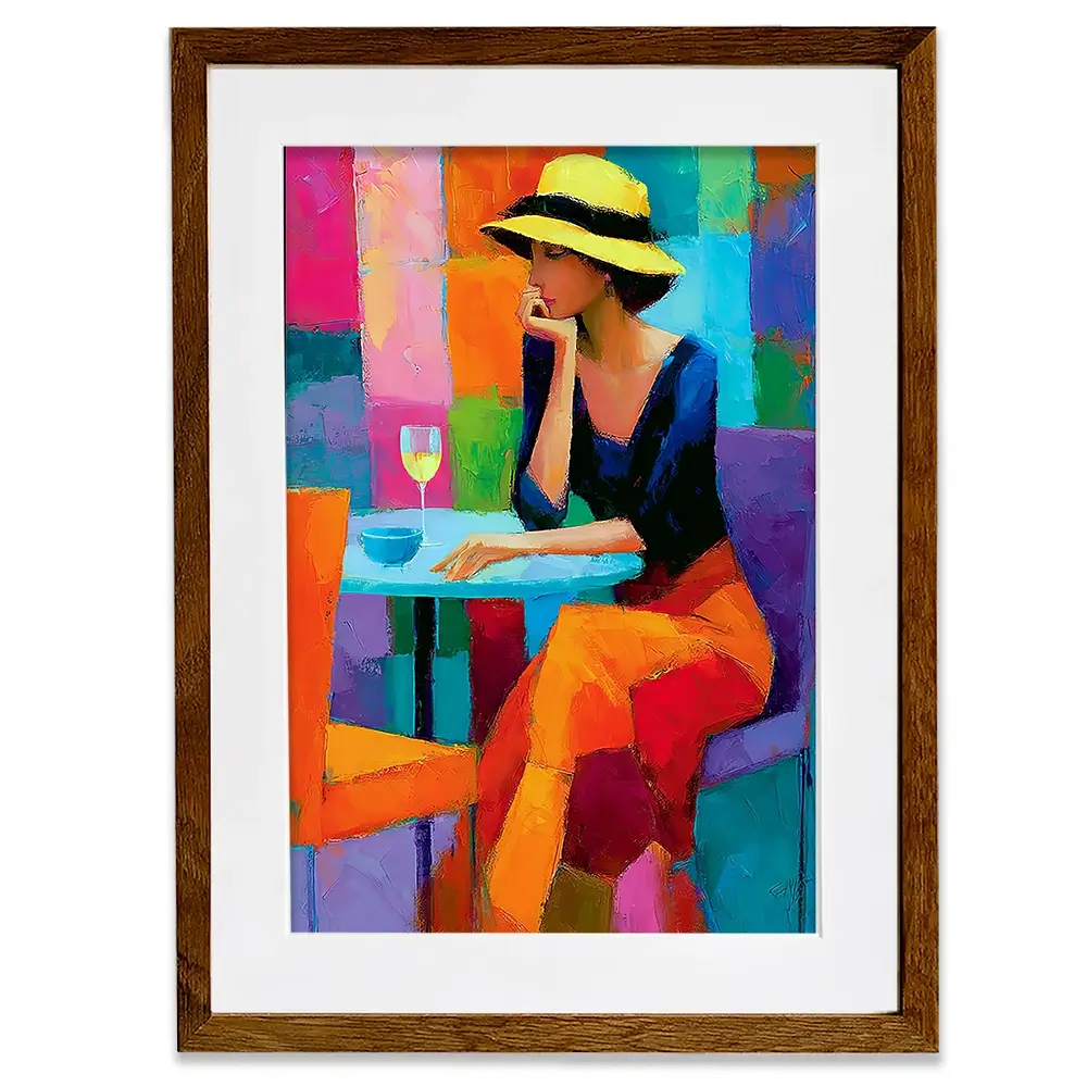 Cafe Woman Framed Art Print