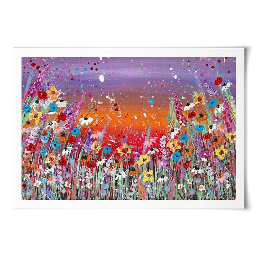 Sunset Splashing Art Print