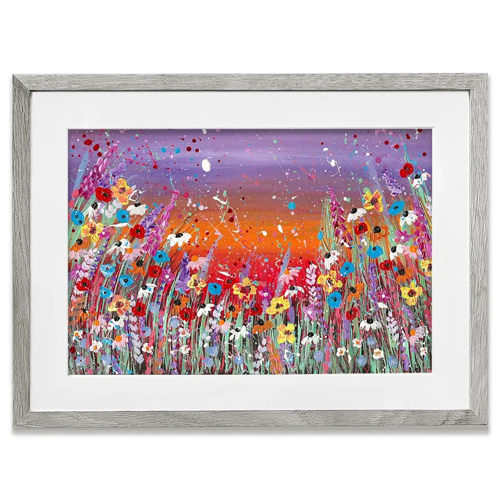 Sunset Splashing Framed Art Print