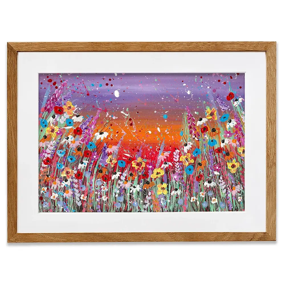 Sunset Splashing Framed Art Print