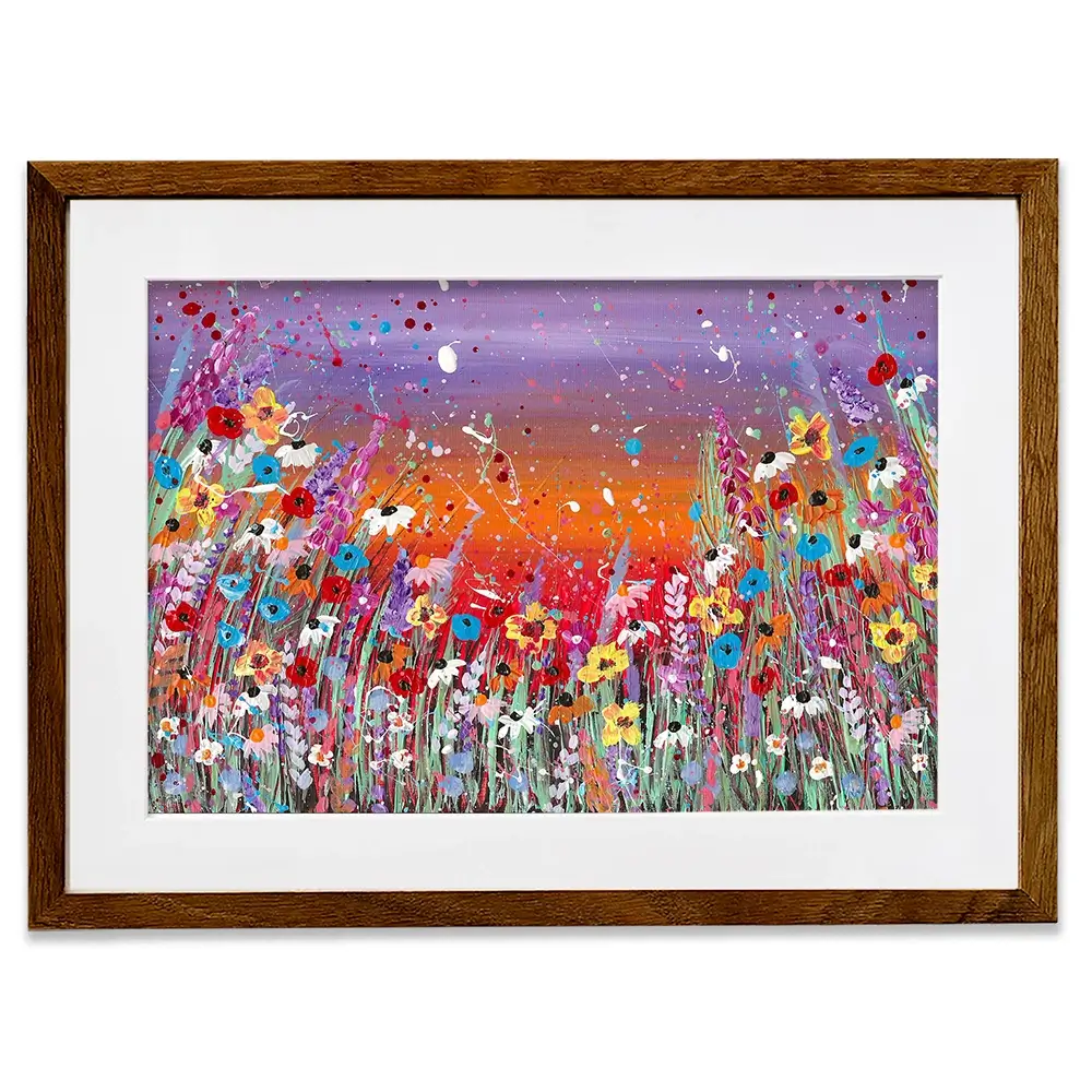 Sunset Splashing Framed Art Print