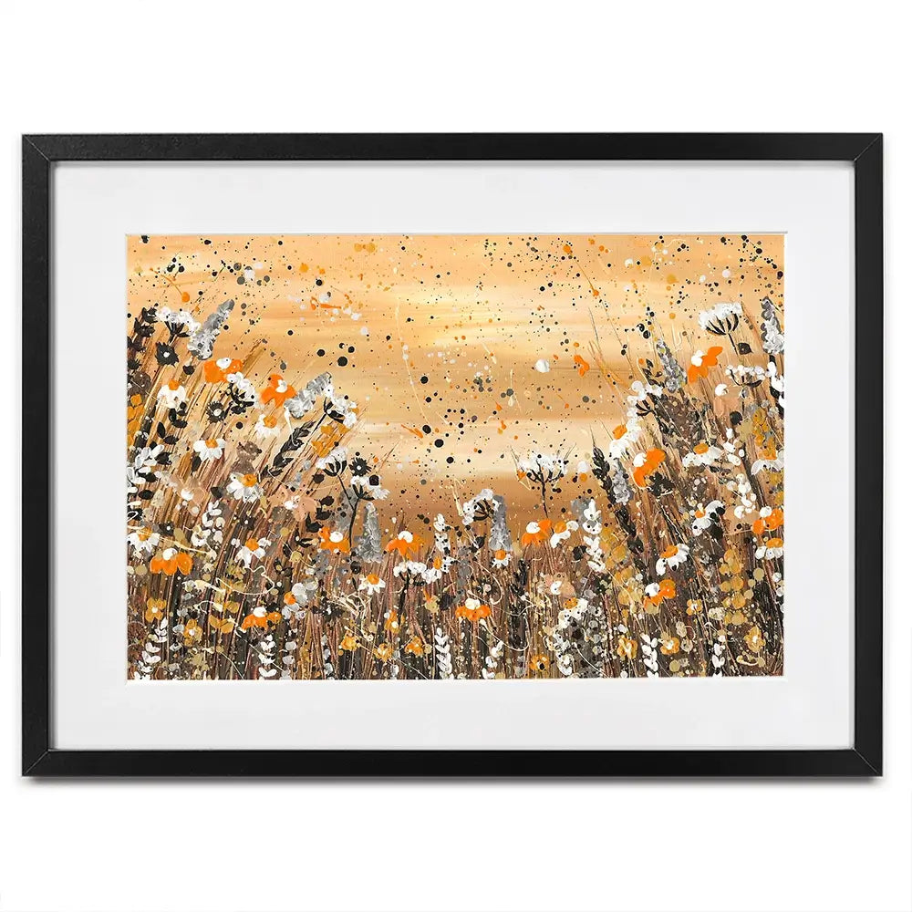Warm Wildflowers Framed Art Print