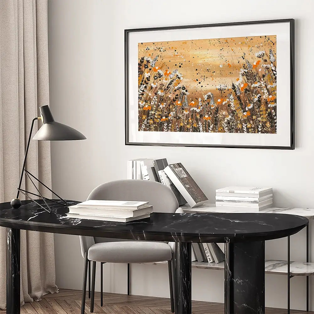 Warm Wildflowers Framed Art Print