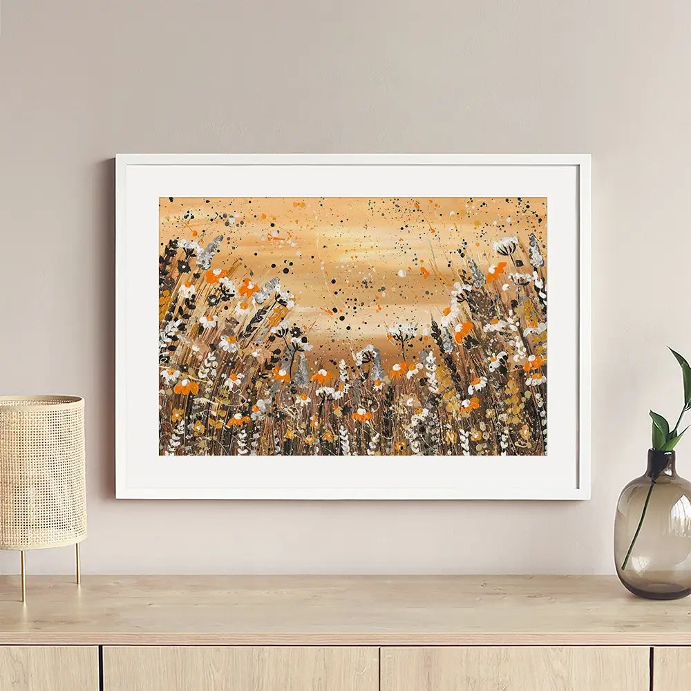 Warm Wildflowers Framed Art Print