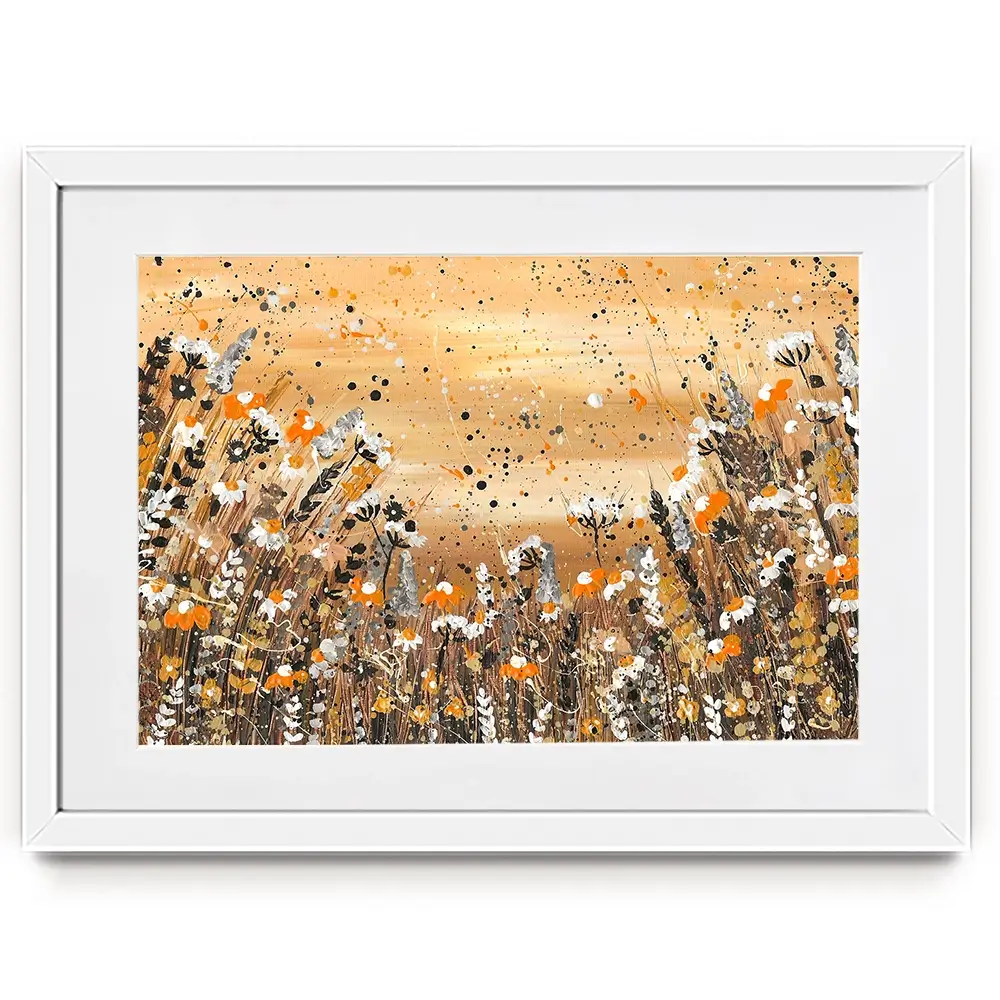 Warm Wildflowers Framed Art Print