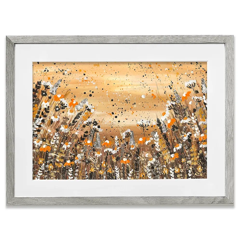 Warm Wildflowers Framed Art Print