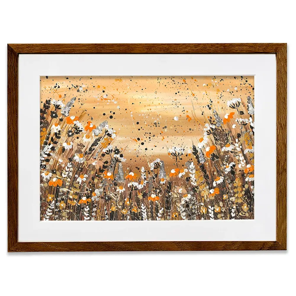 Warm Wildflowers Framed Art Print
