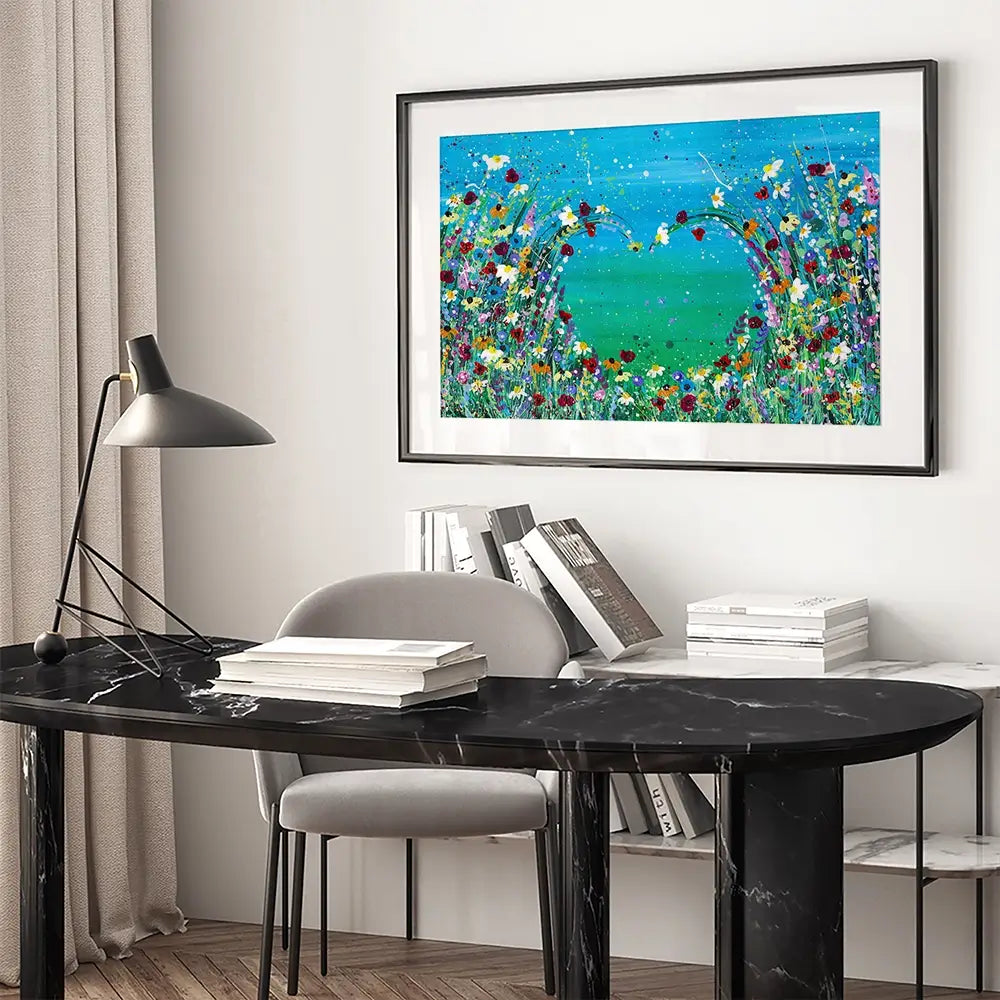 Wildflower Heart Framed Art Print