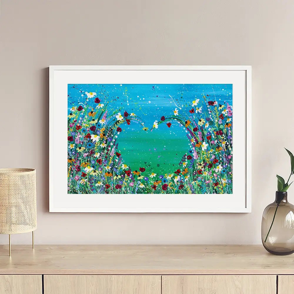 Wildflower Heart Framed Art Print