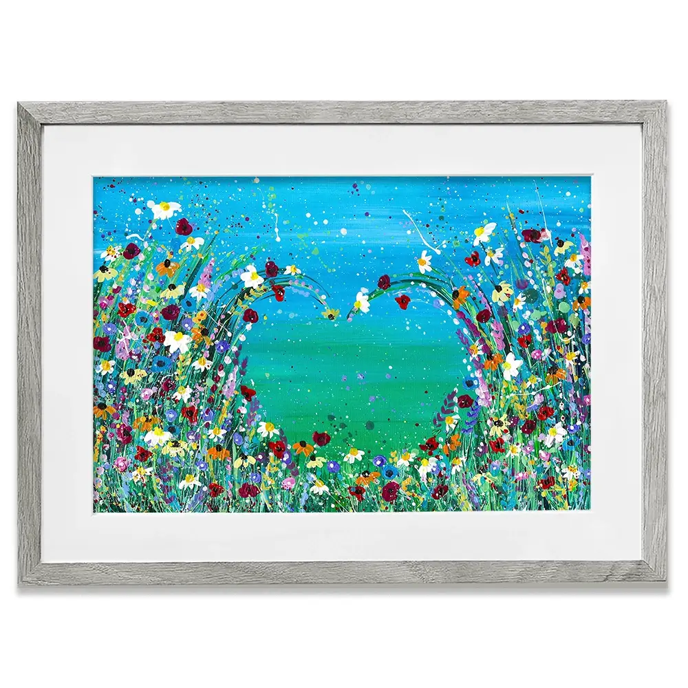 Wildflower Heart Framed Art Print