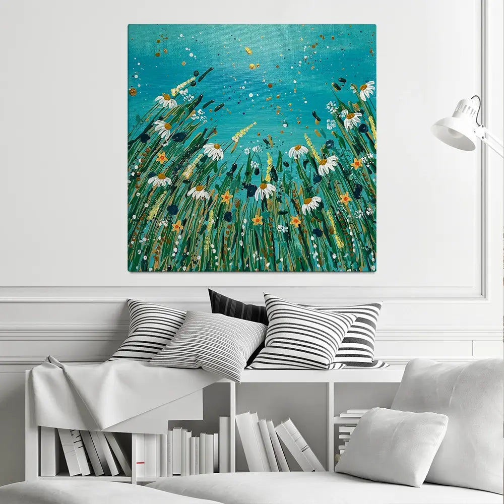 Floral Feast Square Canvas Print