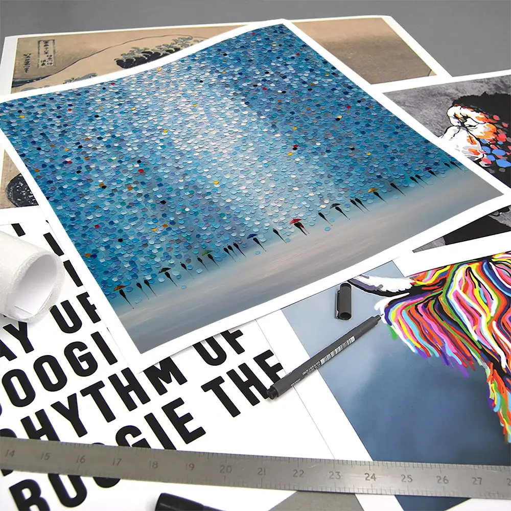 8 Umbrellas Square Art Print 8 Umbrellas Square Art Print wall art product Ekaterina Ermilkina