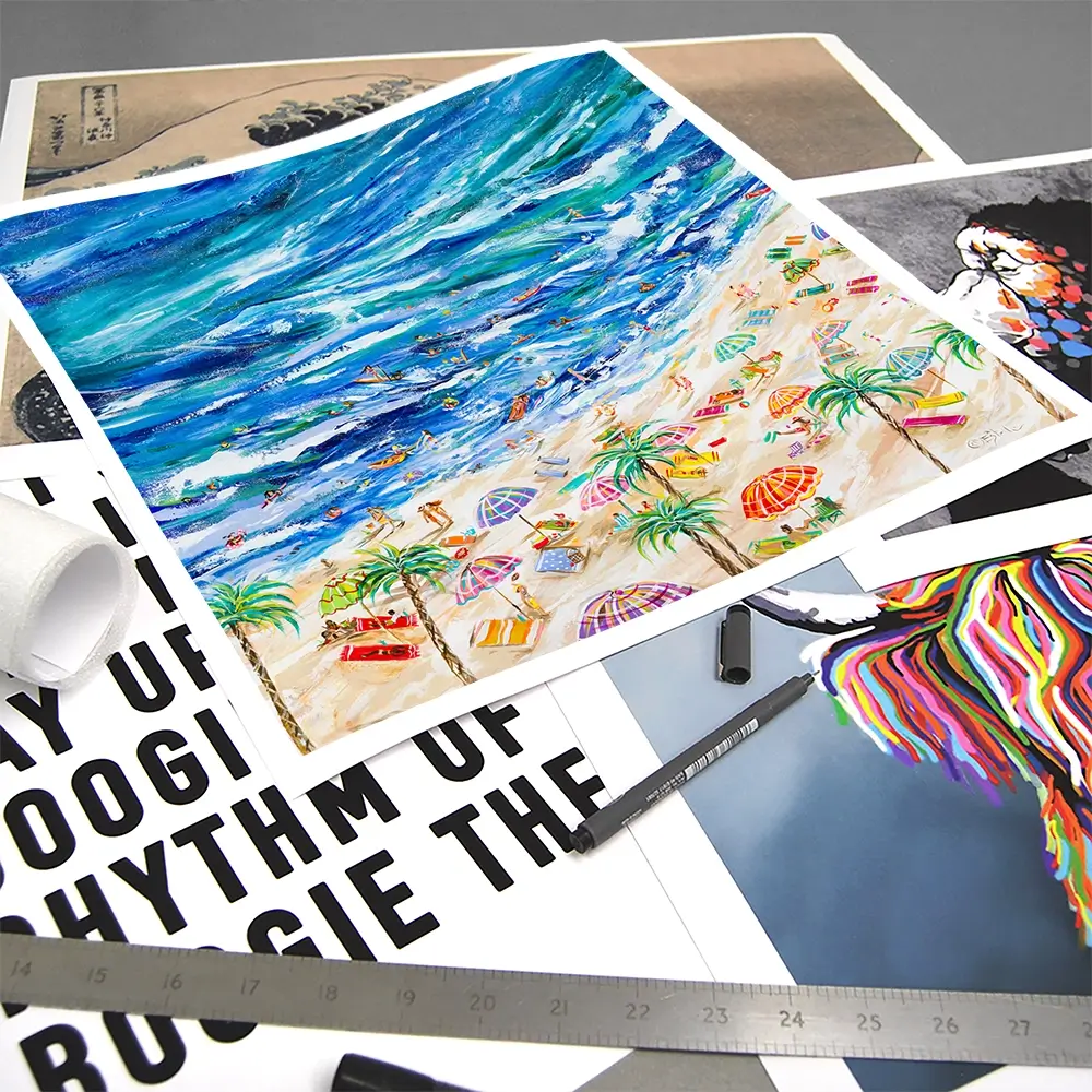 A Day At The Beach Square Art Print A Day At The Beach Square Art Print wall art product Estelle Grengs - Independent