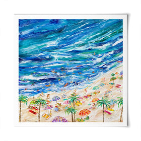 A Day At The Beach Square Art Print A Day At The Beach Square Art Print wall art product Estelle Grengs - Independent
