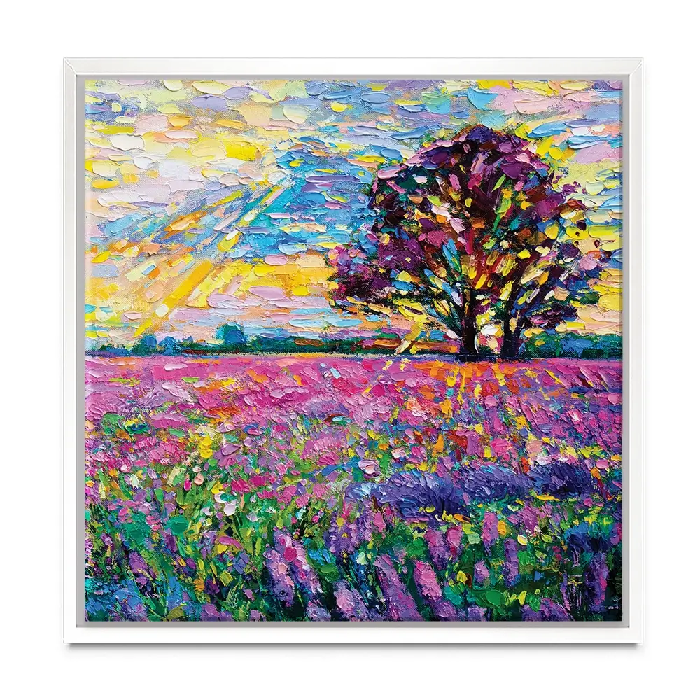 A Field Filled With Colour Square Canvas Print A Field Filled With Colour Square Canvas Print wall art product Ivailo Nikolov / Shutterstock