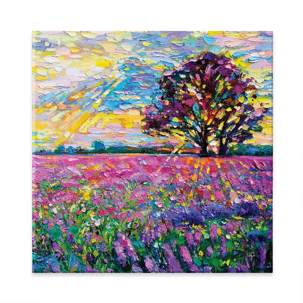 A Field Filled With Colour Square Canvas Print A Field Filled With Colour Square Canvas Print wall art product Ivailo Nikolov / Shutterstock