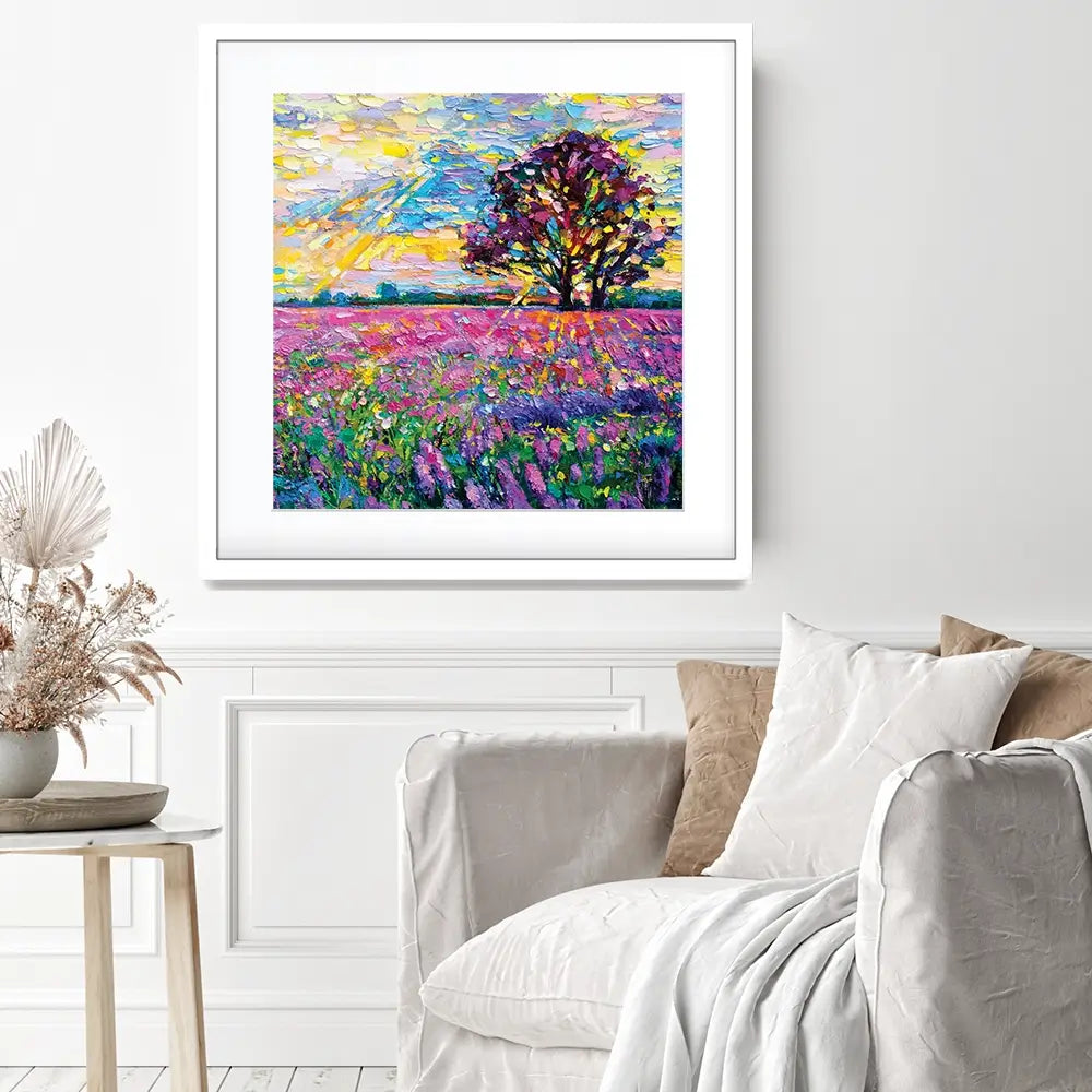A Field Filled With Colour Square Framed Art Print A Field Filled With Colour Square Framed Art Print wall art product Ivailo Nikolov / Shutterstock
