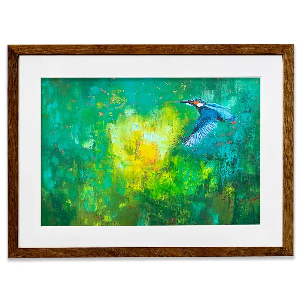 A Flash Of Blue Kingfisher Framed Art Print A Flash Of Blue Kingfisher Framed Art Print wall art product Laure Bury