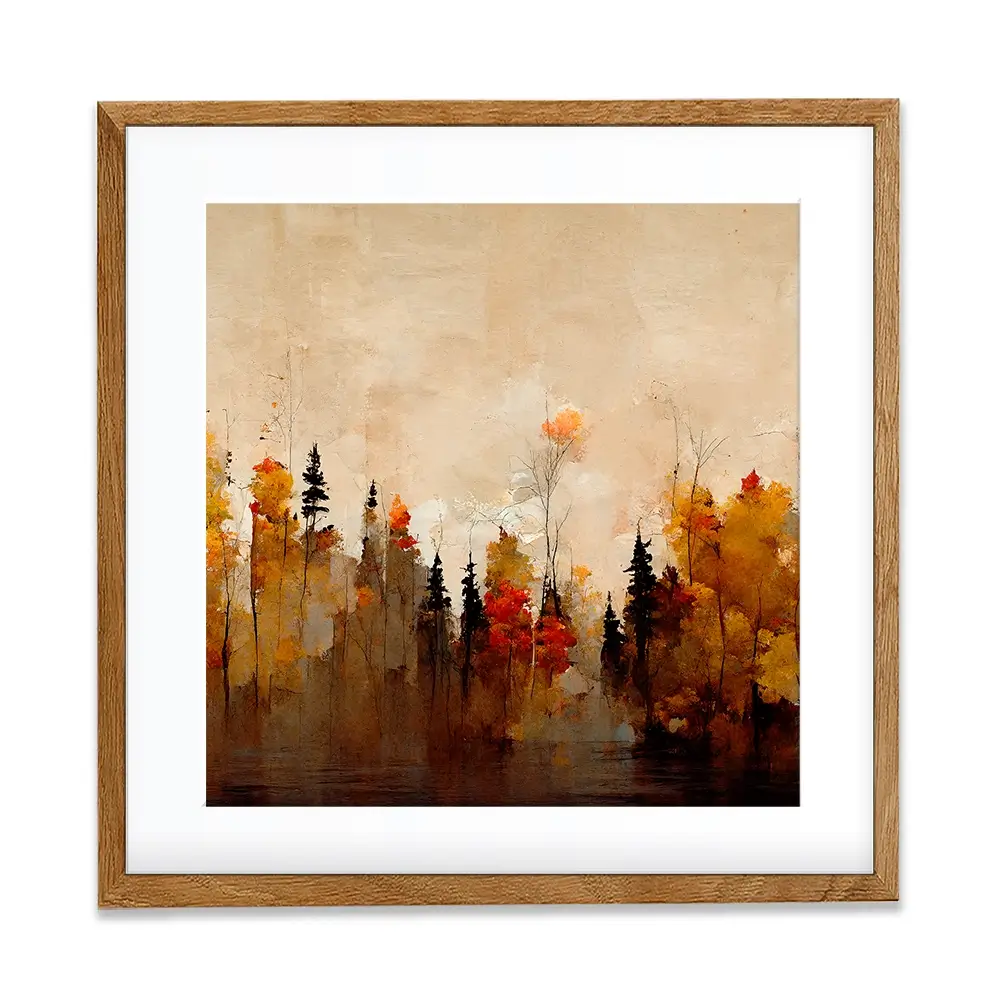 A Forest In Autumn Square Framed Art Print A Forest In Autumn Square Framed Art Print wall art product Treechild