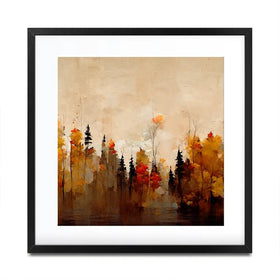 A Forest In Autumn Square Framed Art Print A Forest In Autumn Square Framed Art Print wall art product Treechild