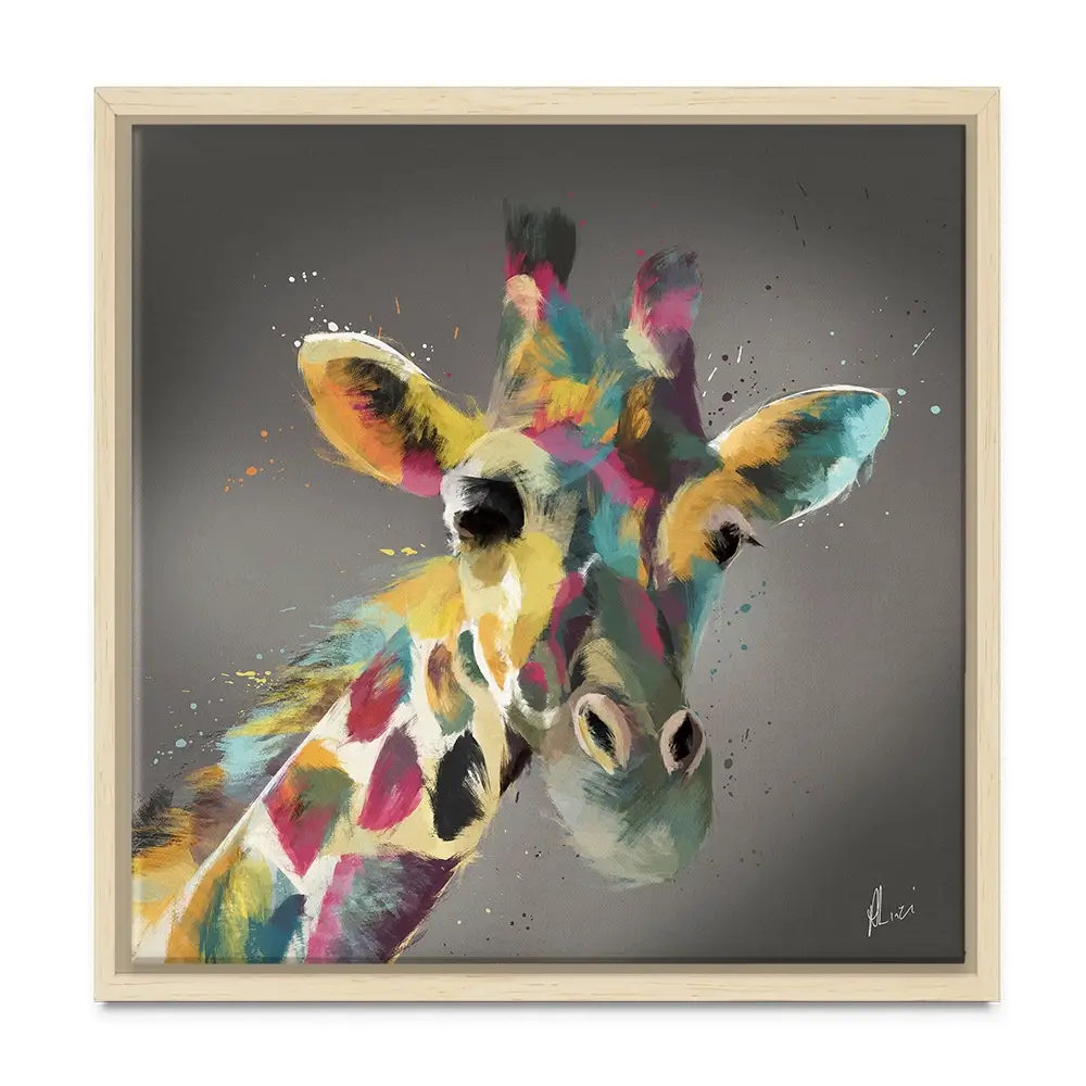 A Giraffe In Multicolour Canvas Print A Giraffe In Multicolour Canvas Print wall art product Aimee Linzi