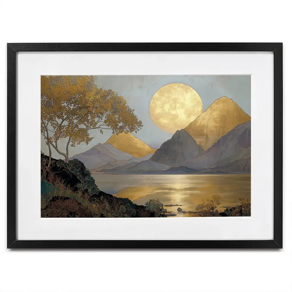 A Golden View Framed Art Print A Golden View Framed Art Print wall art product IAmHomeStudio