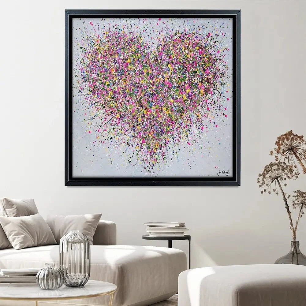 A Happy Heart Square Canvas Print A Happy Heart Square Canvas Print wall art product Jo Gough