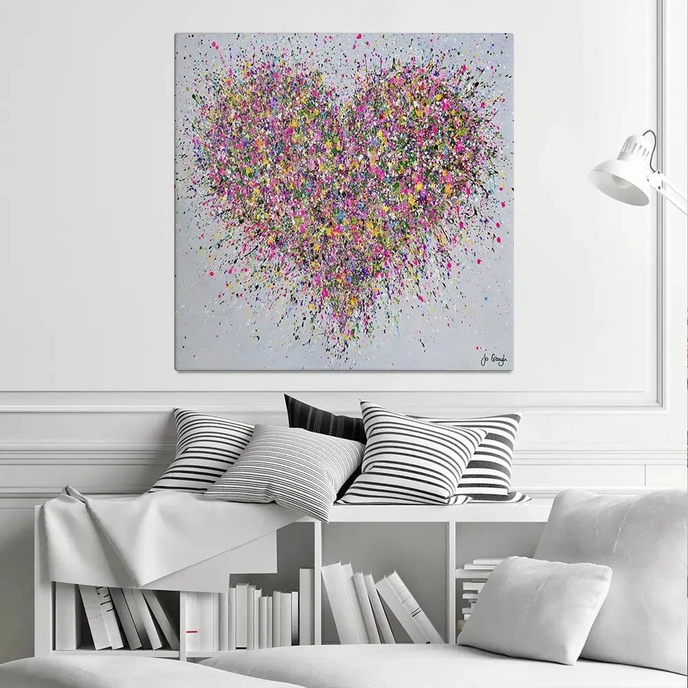 A Happy Heart Square Canvas Print A Happy Heart Square Canvas Print wall art product Jo Gough