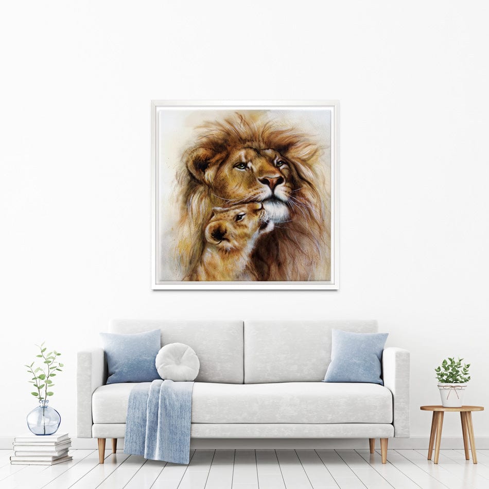 A Lions Love Square Canvas Print wall art product Jozef Klopacka / Shutterstock