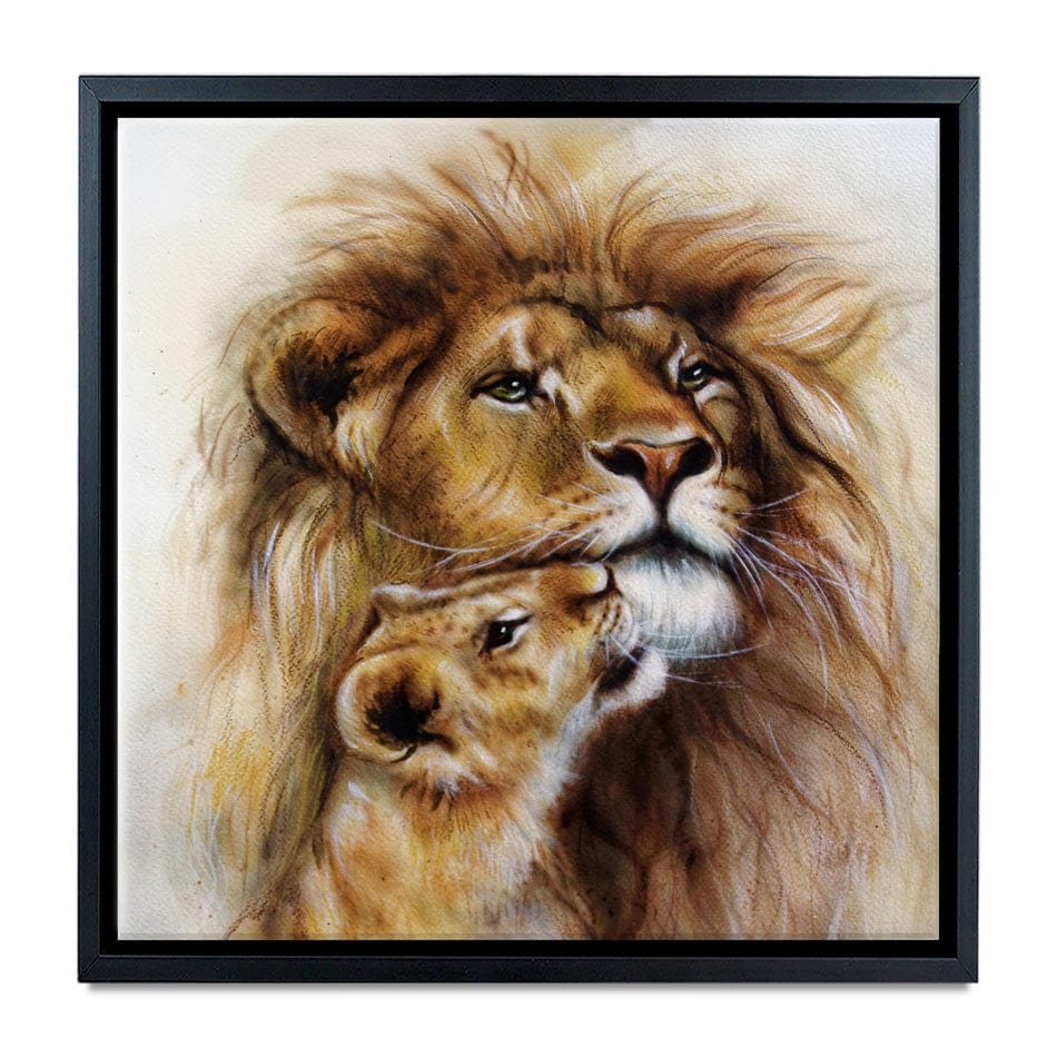 A Lions Love Square Canvas Print wall art product Jozef Klopacka / Shutterstock
