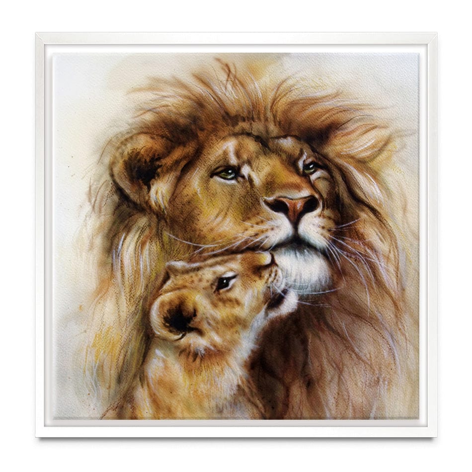 A Lions Love Square Canvas Print wall art product Jozef Klopacka / Shutterstock