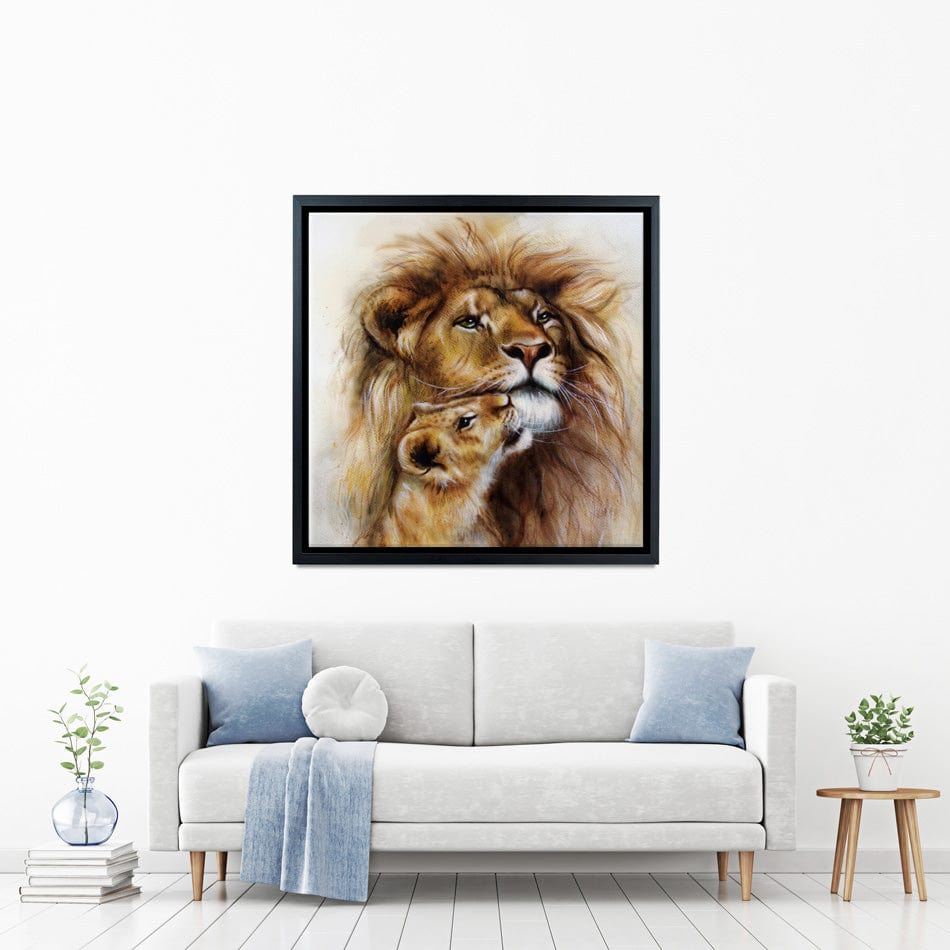 A Lions Love Square Canvas Print wall art product Jozef Klopacka / Shutterstock