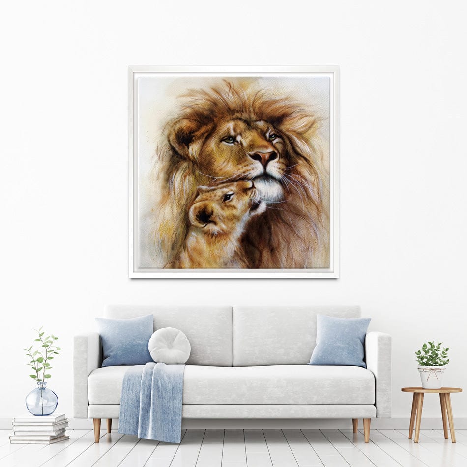 A Lions Love Square Canvas Print wall art product Jozef Klopacka / Shutterstock