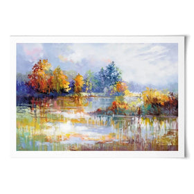 A Moment In The Autumn Glow Art Print A Moment In The Autumn Glow Art Print wall art product Leon Devenice