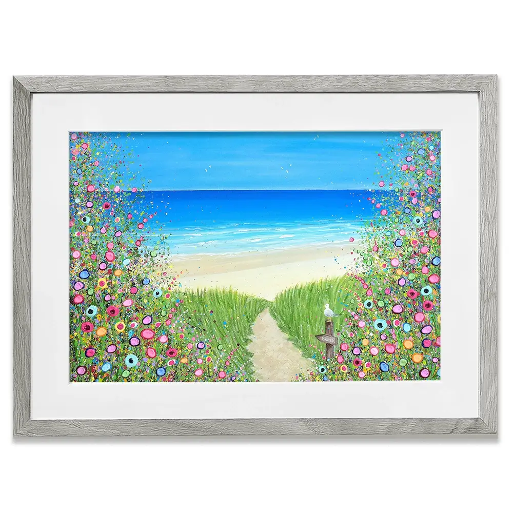 A Quiet Stroll To The Sea Framed Art Print A Quiet Stroll To The Sea Framed Art Print wall art product Jo Gough