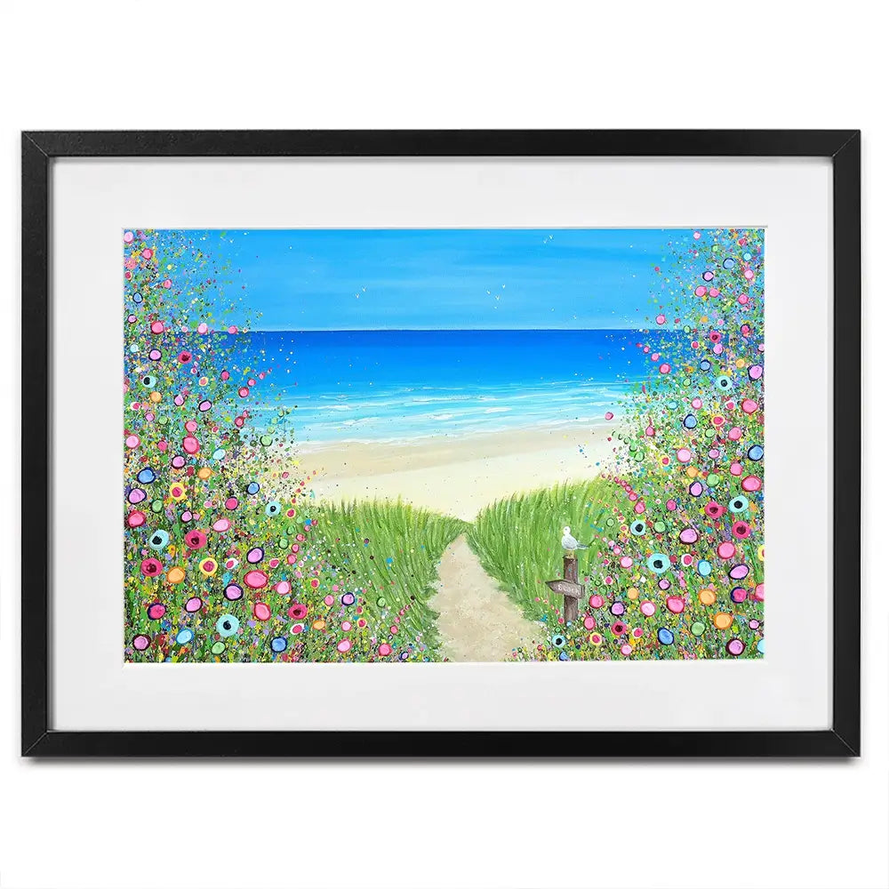 A Quiet Stroll To The Sea Framed Art Print A Quiet Stroll To The Sea Framed Art Print wall art product Jo Gough