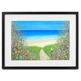 A Quiet Stroll To The Sea Framed Art Print A Quiet Stroll To The Sea Framed Art Print wall art product Jo Gough