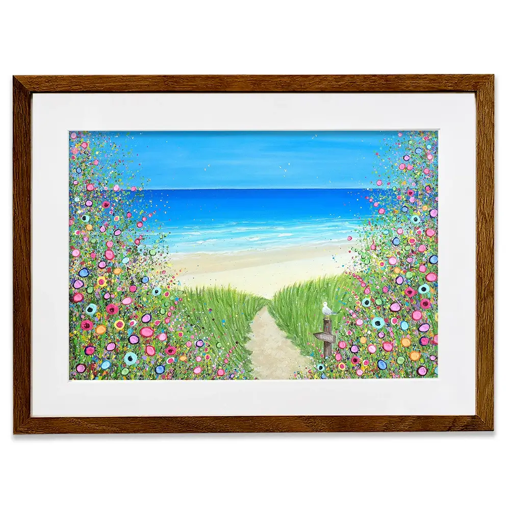 A Quiet Stroll To The Sea Framed Art Print A Quiet Stroll To The Sea Framed Art Print wall art product Jo Gough