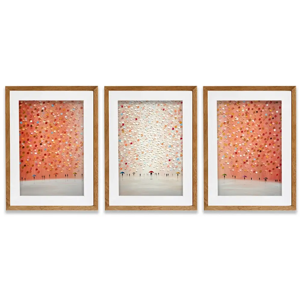 A Rosy Rain Framed Art Print Trio A Rosy Rain Framed Art Print Trio wall art product Ekaterina Ermilkina