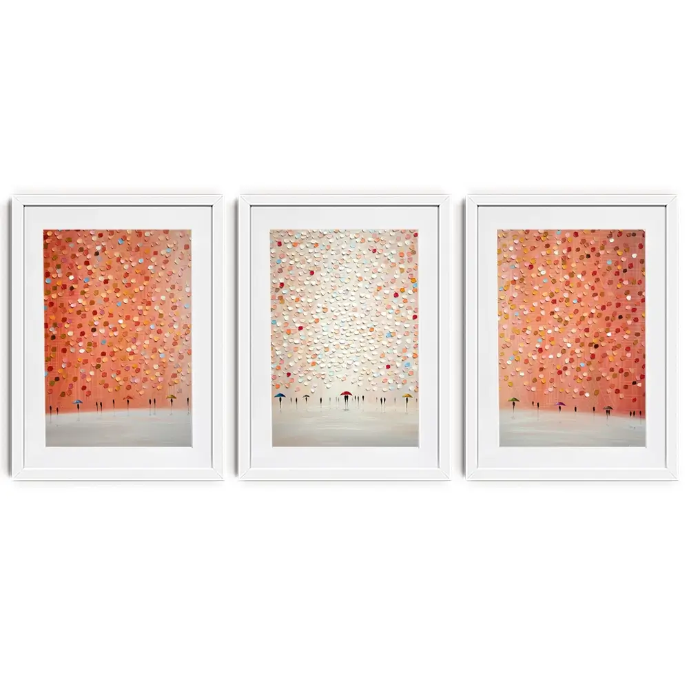 A Rosy Rain Framed Art Print Trio A Rosy Rain Framed Art Print Trio wall art product Ekaterina Ermilkina