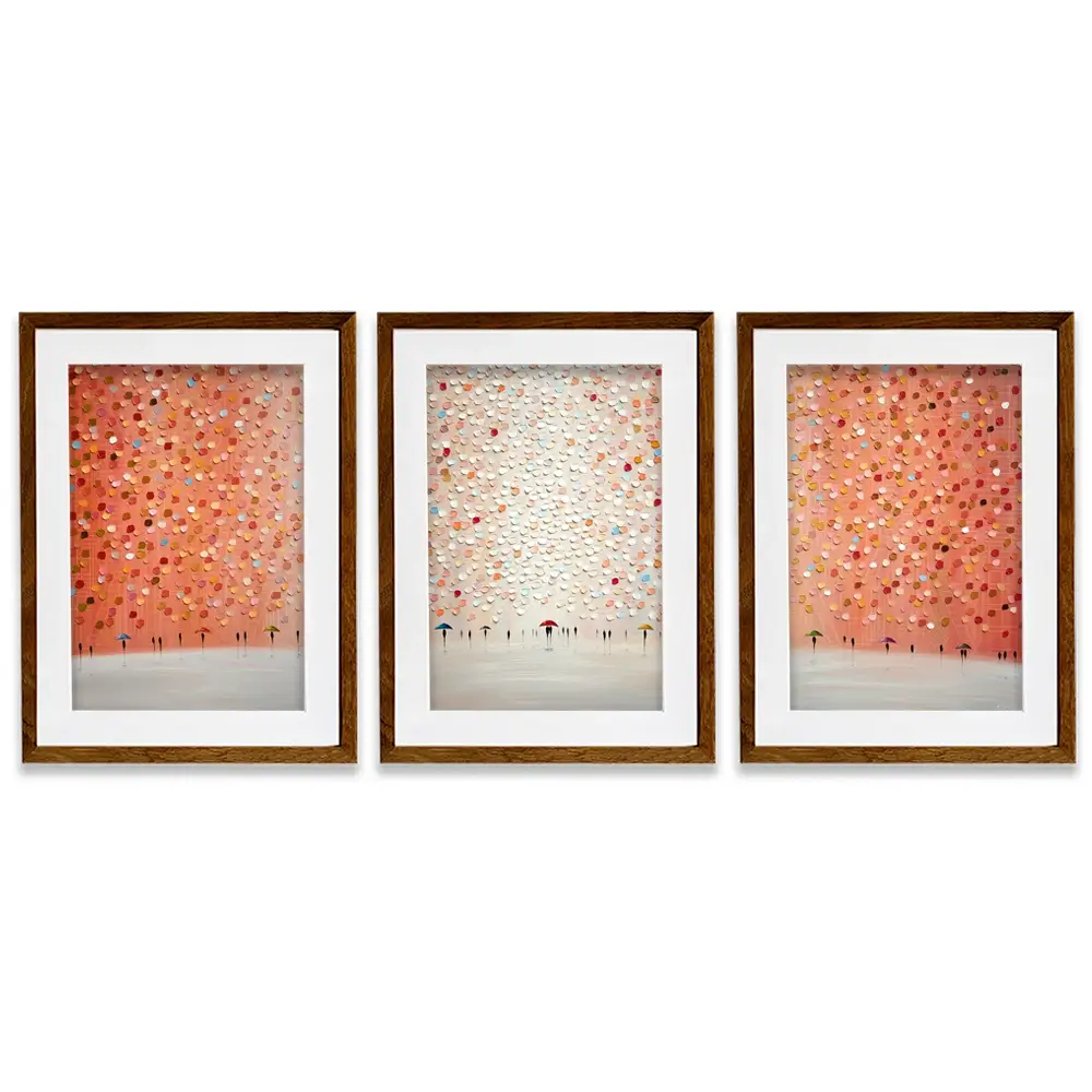 A Rosy Rain Framed Art Print Trio A Rosy Rain Framed Art Print Trio wall art product Ekaterina Ermilkina