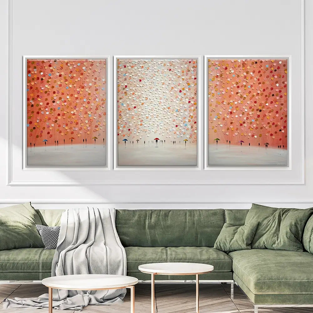 A Rosy Rain Trio Canvas Print A Rosy Rain Trio Canvas Print wall art product Ekaterina Ermilkina