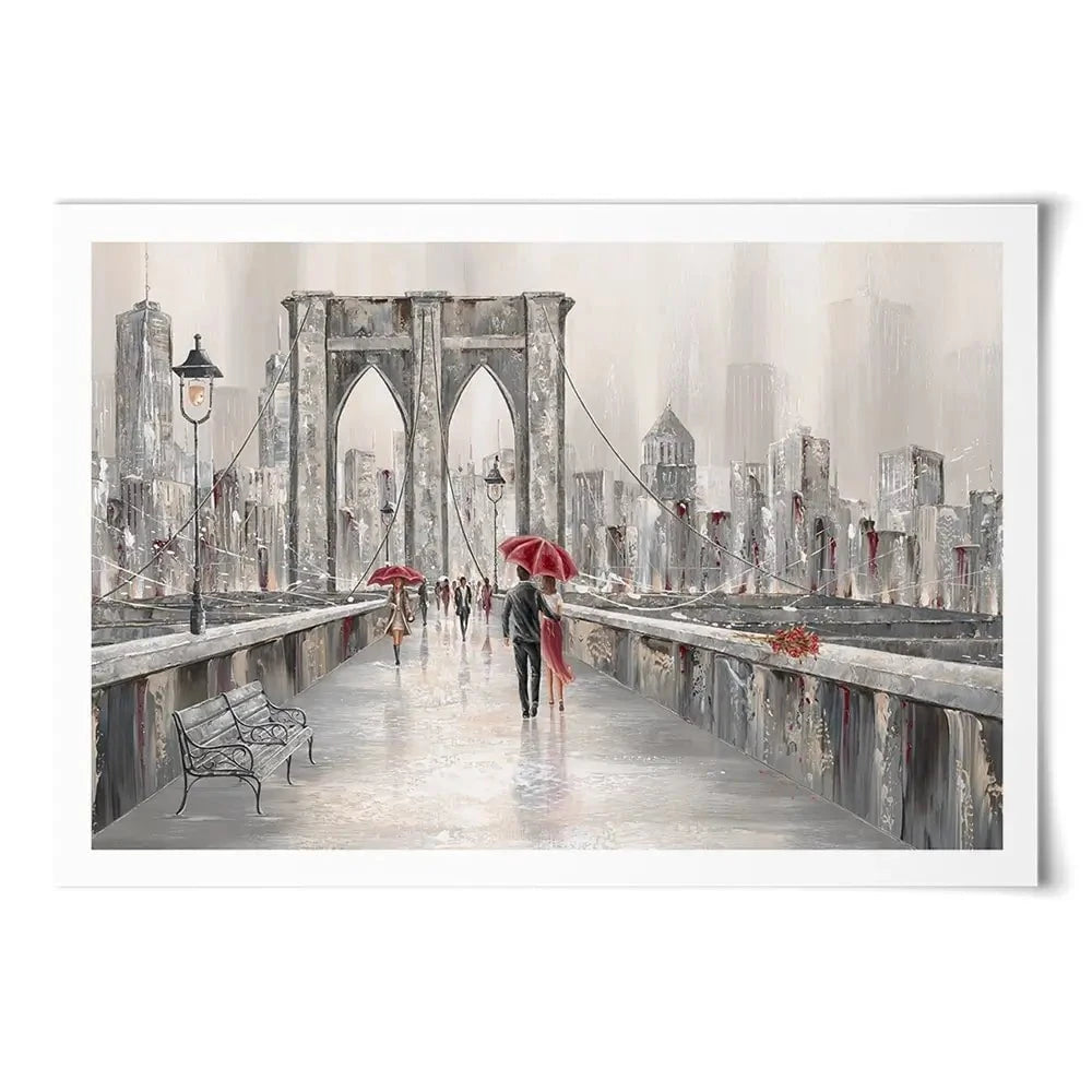 A Walk On Brooklyn Bridge Art Print A Walk On Brooklyn Bridge Art Print wall art product Isabella Karolewicz