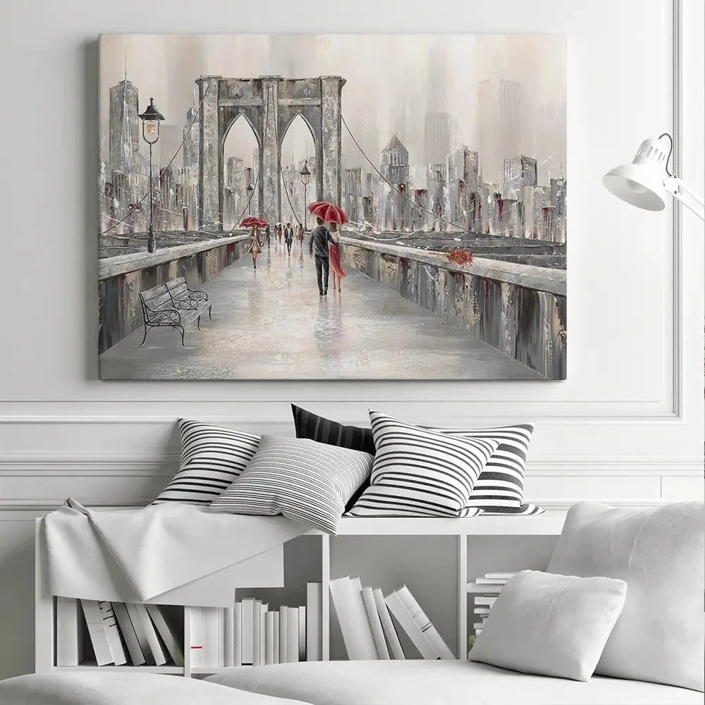 A Walk On Brooklyn Bridge Canvas Print A Walk On Brooklyn Bridge Canvas Print wall art product Isabella Karolewicz